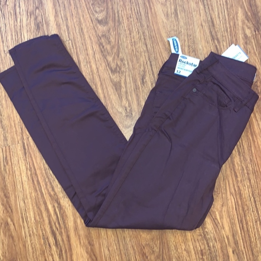 OLD NAVY JEANS brand new pants 
Dark Maroon/ Eggplant Sateen Jeans.